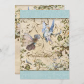 Invitation Féeries enchantées Fées Floral Vintage Mariages (Devant / Derrière)