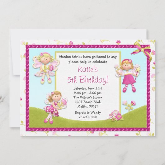 Invitation féerique de fête d'anniversaire (Devant)