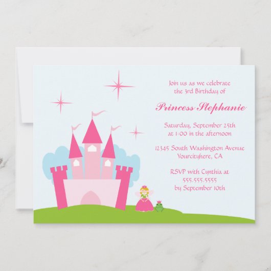 Invitation féerique de fête d'anniversaire de (Devant)