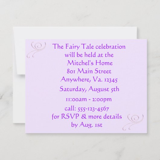 Invitation féerique de partie de queue (Dos)