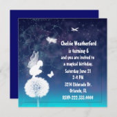 Invitation féerique magique de fête d'anniversaire (Devant / Derrière)