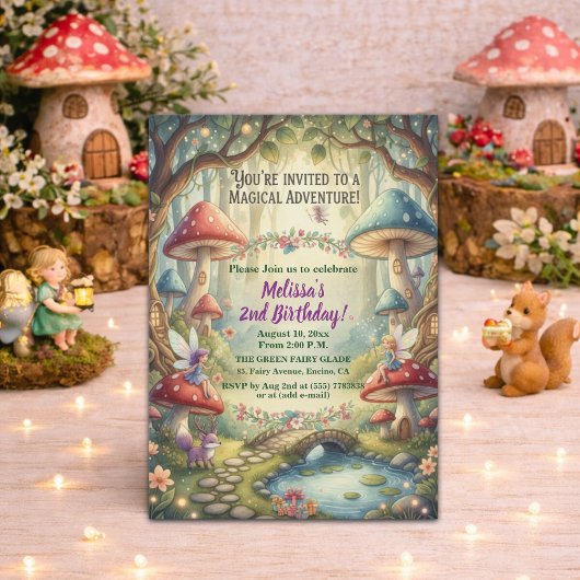 Invitation Fées de la Forêt Enchantée 2ème Anniversaire