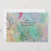 Invitation FÉES DE L'AUBE , Paillettes Bleues Magiques Dorées (Dos)