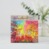 Invitation FÉES DE L'AUBE ,Paillettes dorées magiques (Debout devant)