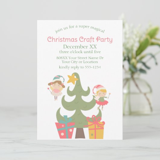 Invitation Fées de Noël mignonnes (Debout devant)