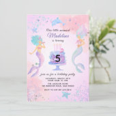 Invitation Fées des Mers Colorées Fête d'anniversaire (Debout devant)