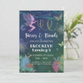 Invitation Fées Et Amis Parties scintillant Papillon Annivers (Debout devant)