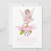 Invitation Fées et fleurs "Douche par la poste" Bébé Fille (Dos)