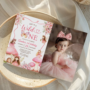 Invitation Fées Fleurs Filles 1er Anniversaire Photo