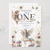 Invitation Fées magiques 1er anniversaire (Devant / Derrière)