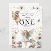 Invitation Fées magiques 1er anniversaire (Devant / Derrière)