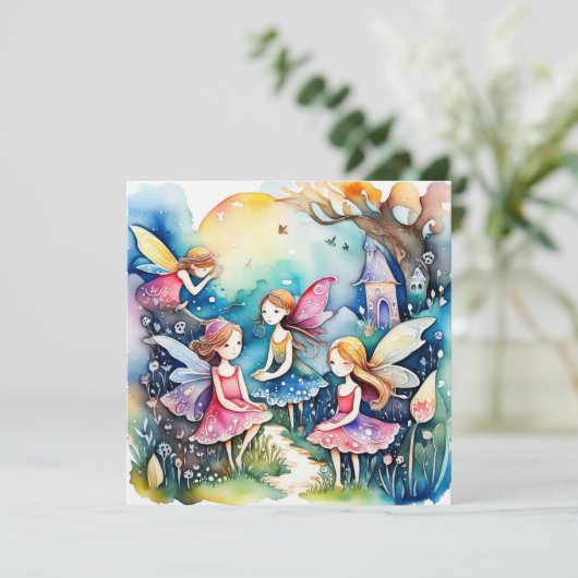 Invitation Fées magiques de contes de fées (Debout devant)