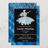 Invitation Fées princesses filles pailletées de pays merveill (Devant / Derrière)