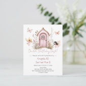 Invitation Fées roses Double Anniversaire Enfants Bassin (Debout devant)