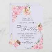 Invitation Fées Roses roses Arch (Devant / Derrière)