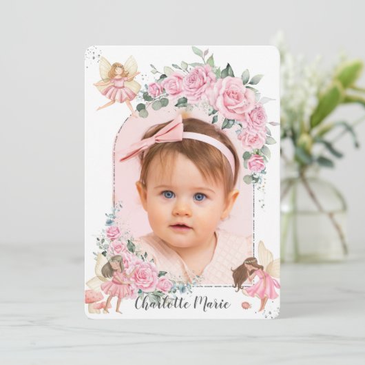 Invitation Fées Roses roses Arch  (Debout devant)