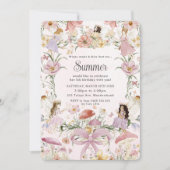 Invitation Fées Whimsical Anniversaire Fleur Jardin prairie (Devant)