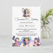 Invitation Fées whimsical filles magiques iridescente blanc (Debout devant)