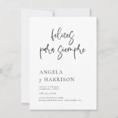 Invitation Felices Para Siempre Invitación de Boda Elegante (Devant)