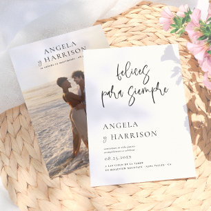 Invitation Felices Para Siempre Invitación de Boda Elegante