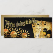 Invitation Felicia Champagne Pailleté Las Vegas Mariage Delux (Devant / Derrière)