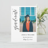 Invitation Félicitation de remise de diplôme photo unisexe (Debout devant)