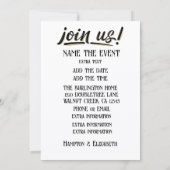 INVITATION FÉLICITATIONS (Dos)