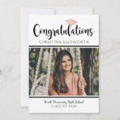Invitation Félicitations 2025 Rose Gold Graduation Photo (Devant)