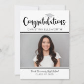 Invitation Félicitations 2025 Silver Graduation Photo (Devant)