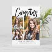 Invitation Félicitations 3 Photo Remise des diplômes (Debout devant)