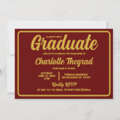 Invitation Félicitations à la fête de graduation Personnalise (Dos)