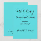 Invitation Félicitations à votre Mariage (Devant / Derrière)