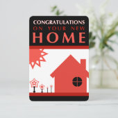 Invitation félicitations à votre nouvelle maison (formes roug (Debout devant)