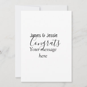 Invitation Félicitations ajoutez nom message mariage jeune co