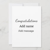 Invitation Félicitations ajoutez un message de nom simple dip (Dos)