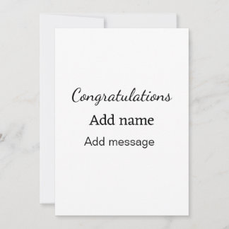 Invitation Félicitations ajoutez un nom message simple diplôm