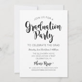 Invitation Félicitations Black 2025 Photo Graduation Party (Dos)