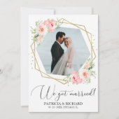Invitation Félicitations de mariage fugué florale rose Nous s (Devant)