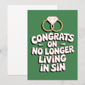 Invitation Félicitations De Ne Plus Vivre Dans Le Mariage Drô (Devant / Derrière)