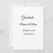 Invitation Félicitations de remise de diplômes simples minima (Dos)