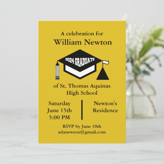 Invitation Félicitations, diplômé 2024 ! (Debout devant)