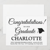 Invitation Félicitations diplômé de la graduation de script p (Devant / Derrière)