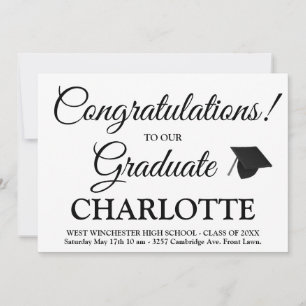 Invitation Félicitations diplômé de la graduation de script p