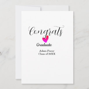 Invitation Félicitations diplômé nom promotion 20XX année cœu