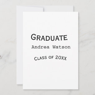Invitation Félicitations diplômé nom promotion 20XX type w
