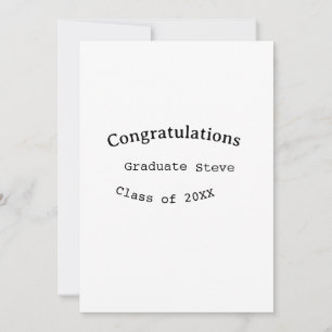 Invitation Félicitations diplômé nom promotion 20XX type w