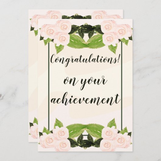 Invitation Félicitations Elegant Orange White Roses Card (Devant / Derrière)