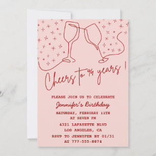 Invitation Félicitations Élégantes Champagne Rose 94e anniver