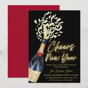 Invitation Félicitations Élégantes Pour La Nouvelle Année Fêt
