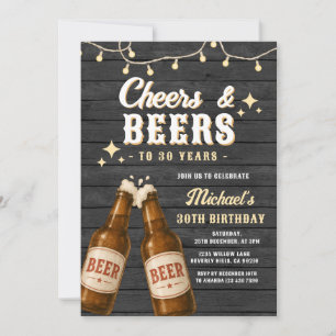 Invitation Félicitations et bières Fête d'anniversaire adulte